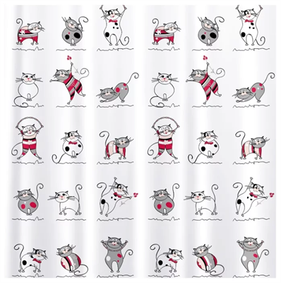 Штора для ванной TATKRAFT Funny Cats 180*180см 14022 - фото 39027