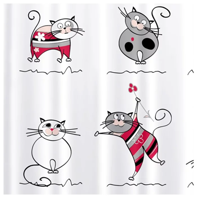 Штора для ванной TATKRAFT Funny Cats 180*180см 14022 - фото 39028