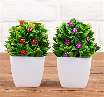 Бонсай Шар с цветами 10*10*19 см МИКС 1838479 - фото 39443