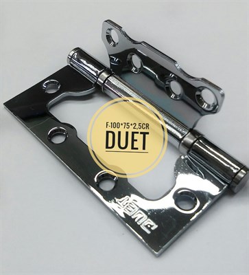 Петля универсальная накладная Бабочка хром DUET F-100*75*2,5CR - фото 39877