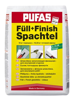 Шпатлевка PUFAS Заполняющая и финишная 1x10кг - фото 40285