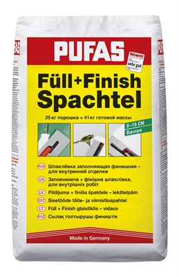 Шпатлевка PUFAS Заполняющая и финишная 1x25кг - фото 40287