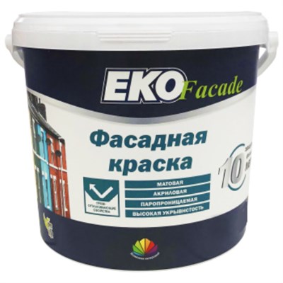 Краска РАДУГА EKO Fasade акриловая для фасадов 14 кг - фото 40466