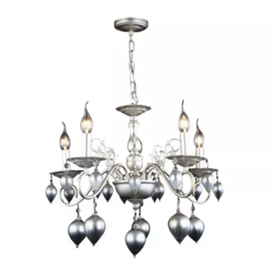 Светильник подвесной ESCADA 515/5 E14*60W Pearl/Silver - фото 40567