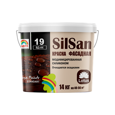 Краска РАДУГА-19 Фасадная SILSAN силиконовая 24кг - фото 40574