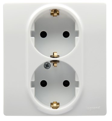 Розетка LEGRAND Etika 2X2К+З на винтах (белый) 672223 - фото 40658