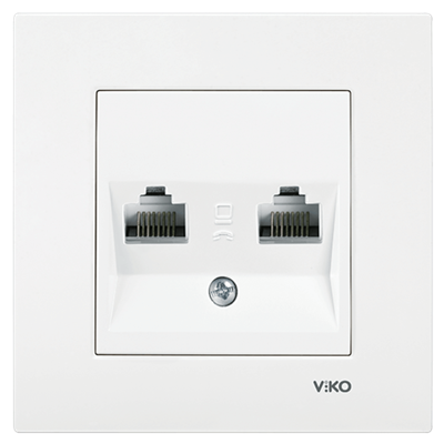 Розетка VIKO KARRE комп.+телефон. 90960035 арт.362-36250 - фото 40733