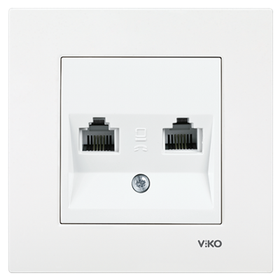 Розетка VIKO KARRE телефонная двойная 90960033 арт.362-36210 - фото 40738