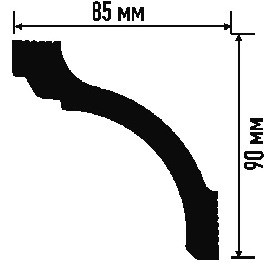 Плинтус ПЛИНТЭКС потолочный 2м S (S85/90) (45шт) - фото 40769