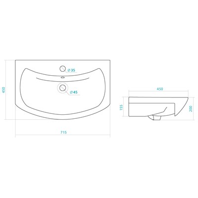 Умывальник мебельный Балтика 70 - фото 40907