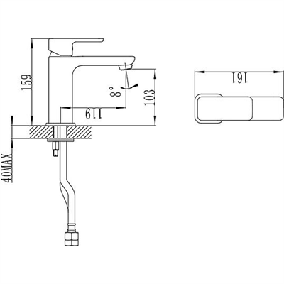Смеситель BRICK для умывальника BRISB00i01 - фото 40954