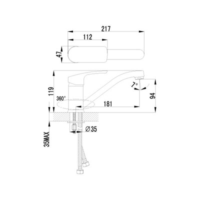 Смеситель SHAPE plus д/кухни с выс. поворотным изливом, хром LM1704С - фото 40977