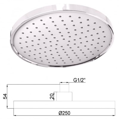 Душевая система RUBINETA Kubo-2F Uno для душа скрытого монтажа 625015 - фото 40984