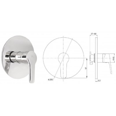 Душевая система RUBINETA Kubo-2F Uno для душа скрытого монтажа 625015 - фото 40990