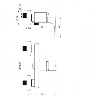 Смеситель RUBINETA Modena-12/B с гигиеническим душем MD20B08 хром - фото 40995