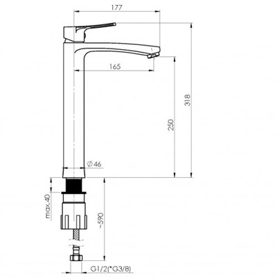 Смеситель RUBINETA Nica-18/D для раковины NID0008 - фото 40999