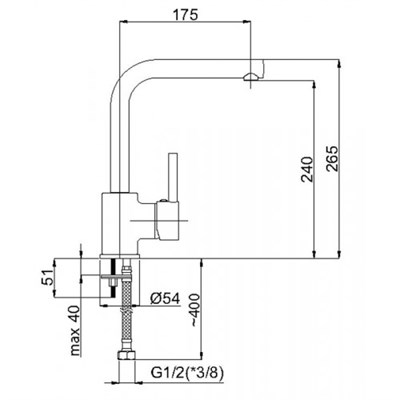 Смеситель RUBINETA ULTRA-35 для кухни U35008 - фото 41006