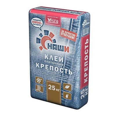 Клей НАШИ плиточный КРЕПОСТЬ 25кг - фото 41040