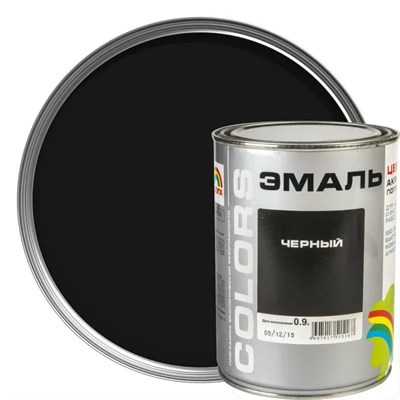 Эмаль РАДУГА-220 универсальная акриловая черная (0,9л) - фото 41314