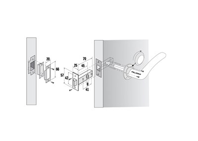 Задвижка PALLADIUM межкомнатная 100-М AB магнитная - фото 43153