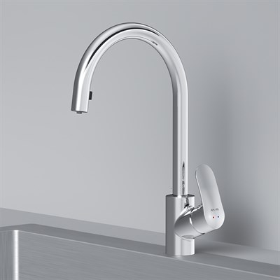 Смеситель AM.PM для кухни LIKE с вытяжным изливом, хром F8012000 - фото 43630