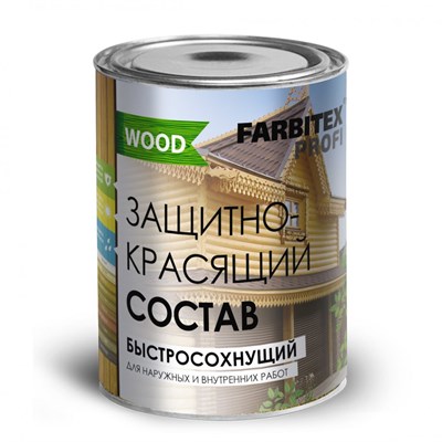 Состав FARBITEX защитно-красящий для древесины быстросохнущий бесцветный 0,8л FПW - фото 43810