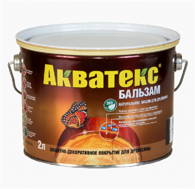 Средство натуральное для древесины Акватекс-бальзам эбеновое дерево 2л - фото 43883