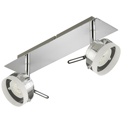 Спот BRILONER CLICK светод, металл-стекло/хром, 2хLED/5W 400lm 3000K, повор.IP20, 320x80 2807-028 - фото 44524