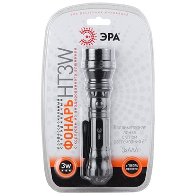 Фонарь ЭРА HT3W LED 3W З*ААА алюм./коллим. 4823 - фото 44617
