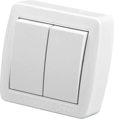 Выключатель Ainur EGP белый х2 900-0200-202 - фото 44631