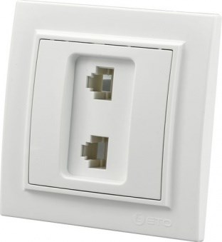 Розетка ZERA EGP белый ком+тел 700-0200-232 (10/60шт) - фото 44646