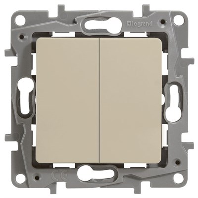 Выключатель LEGRAND Etika 2х-клав. 10АX на винтах (слоновая кость) 672302 - фото 44661