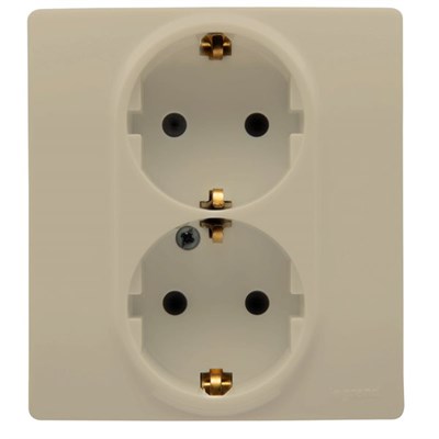 Розетка LEGRAND Etika 2X2К+З на винтах (слоновая кость) 672323 - фото 44691