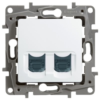 Розетка LEGRAND Etika 2хRJ45 5E UTP (белый) 672255 - фото 44695