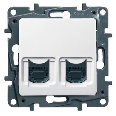 Розетка LEGRAND Etika RJ11+RJ45 кат. 5 UTP (белый) 672252 - фото 44701