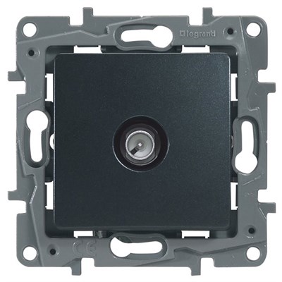 Розетка LEGRAND Etika TV простая 2дБ (антрацит) 672651 - фото 44705