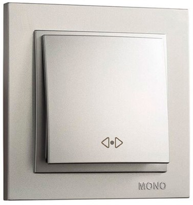 Выключатель MONO механизм+кн. Metallic Light Fume - фото 45024