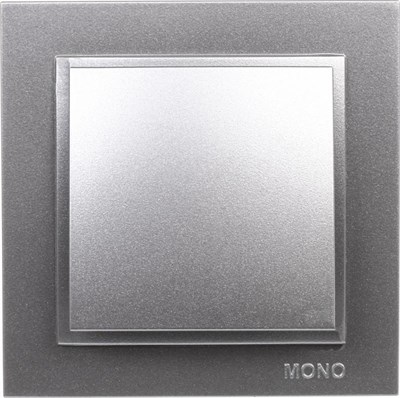 Выключатель MONO механизм+кнопка Metallic Silver - фото 45025