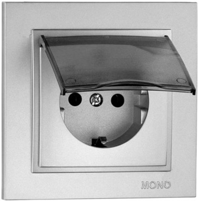 Розетка MONO б/з механизм+кр. Metallic Light Fume - фото 45122
