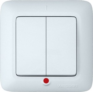 Выключатель WESSEN PRIMA S56-039-BI скр.уст. 2-кл с индикатором (250В,6А) - фото 45170