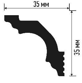 Плинтус ПЛИНТЭКС потолочный 2м I (I35/35) SC (110шт) - фото 45686