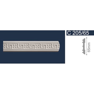 Молдинг СОЛИД 65*2,0м С205/65 белый (1уп-50 шт) - фото 45697