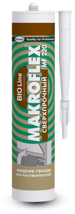 Клей монтажный MAKROFLEX Bioline MF 915 Турбобыстрый с пов. прочностью креп., картридж 400г бежевый - фото 46165