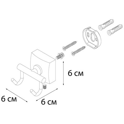 Крючок KVADRO 2-ой FX-61305B - фото 47046