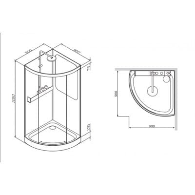 Душевая кабина AM.PM Like, без гидромассажа, 90х90 W80C-016-090MTA - фото 4732