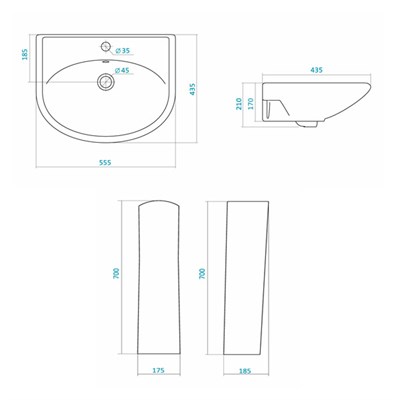 Умывальник Цезарь-60 1/отв - фото 47521