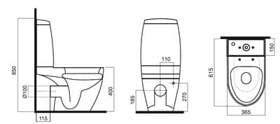 Унитаз-компакт AM.PM Bliss L с крышкой микролифт C538607SC - фото 4831