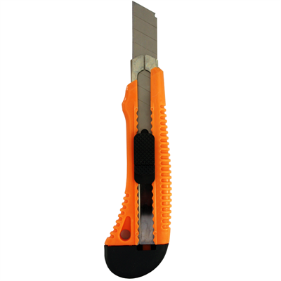 Нож ВИХРЬ 18 мм , пластиковый корпус, металлическая направляющая 73/10/10/2 - фото 48740