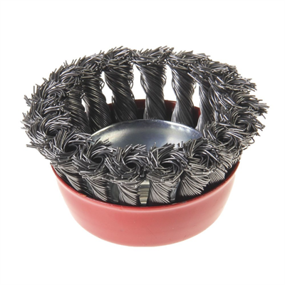 Щетка-крацовка ОРМИС для УШМ крученная проволока чашка 150мм, присоединительная гайка М14 (Hobbi) - фото 48980