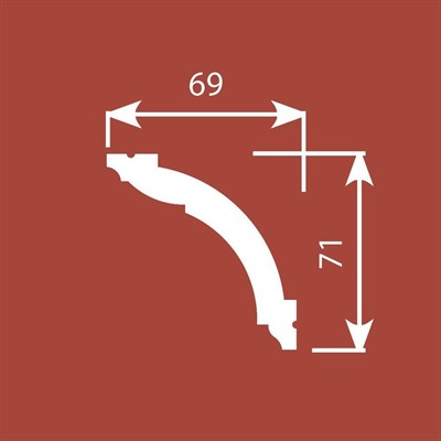 Карниз К5 69х71 2000мм Экополимер/8 - фото 49135